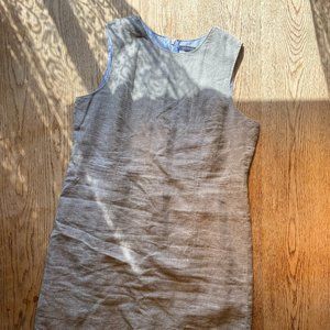 lands end linen  blue dress sz 14